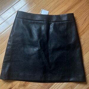 J. Crew Black Leather Mini Skirt